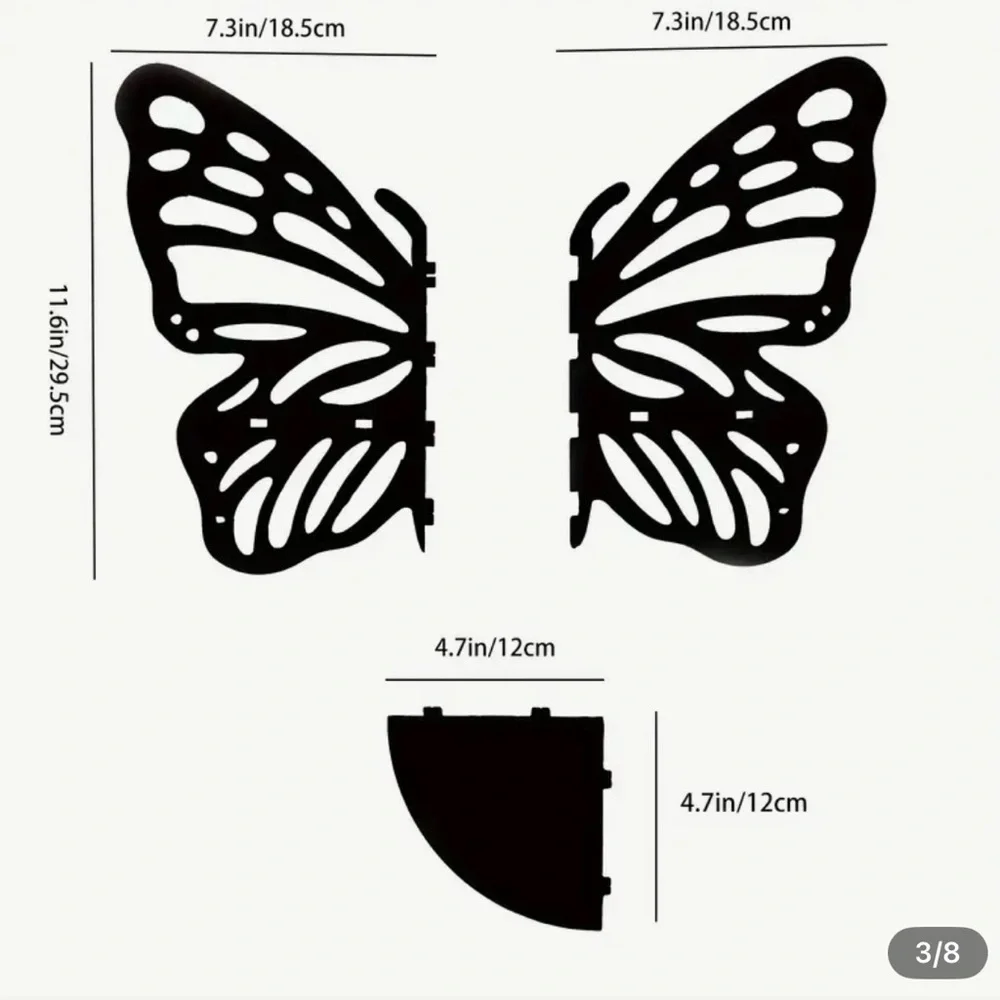Black Butterfly Corner Wall Shelf - Picture 3 of 3